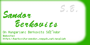 sandor berkovits business card